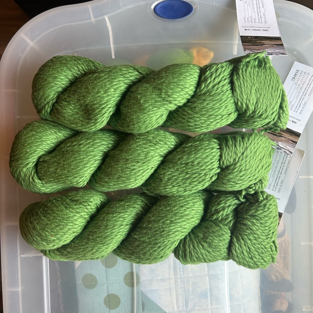 Blue Sky Fibers Green Yarn Skeins